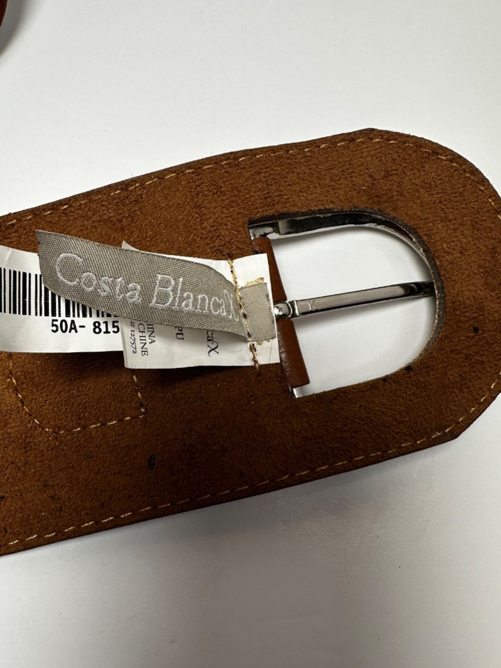 Costa Blanca Brown Double Buckle Wide Waist Belt Medium Adjustable - Picture 5 of 11